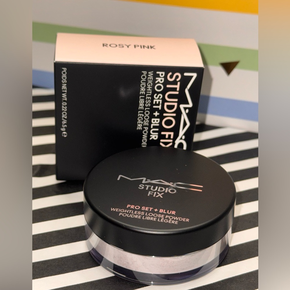 NIB MAC Studio Fix Pro Set + Blur Weightless Loose Powder Rosy Pink 0.22oz/6.5g